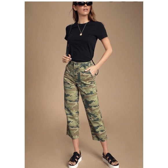 Free People NWT Remy Camouflage Crop Pants Utility Cargo We The Free-‎ Size 27